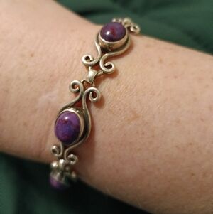 Sterling Silver Purple Stone Bracelet